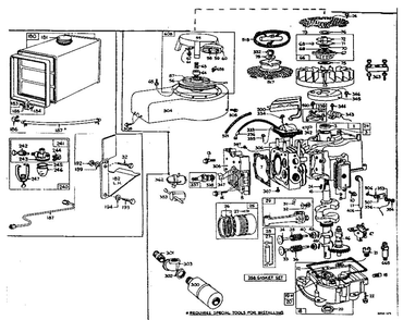 Replacement Parts Diagram and Parts List for 140700-140707 0010 - 0140 Briggs and Stratton Engine
